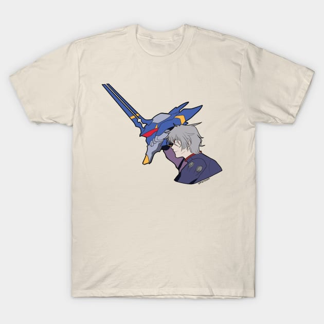 Kaworu and Eva Unit 06 T-Shirt by vdrawsrobots